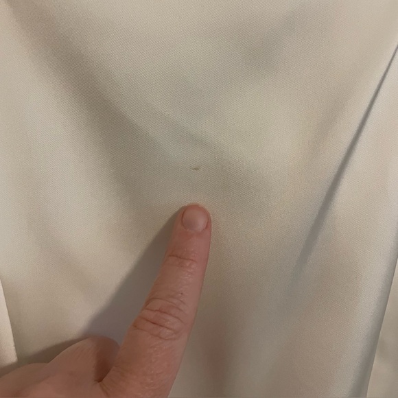 Lulus Distinctive Charm White Satin Asymmetrical Midi Dress Size Large FLAW - Picture 13 of 13